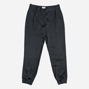 Kate Spade black pleated satin like joggers  Size‎ 4 side pockets New With Tags